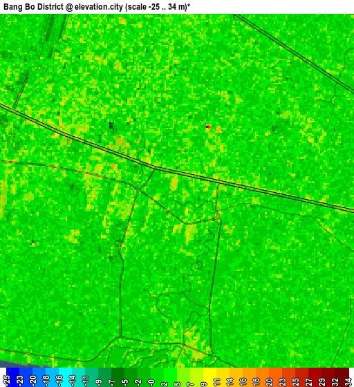 Zoom OUT 2x Bang Bo District, Thailand elevation map