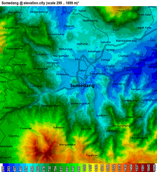 Zoom OUT 2x Sumedang, Indonesia elevation map