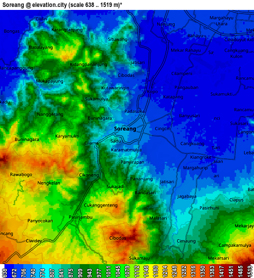 Zoom OUT 2x Soreang, Indonesia elevation map