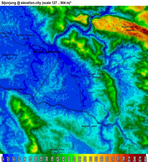 Zoom OUT 2x Sijunjung, Indonesia elevation map