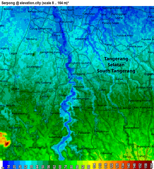 Zoom OUT 2x Serpong, Indonesia elevation map