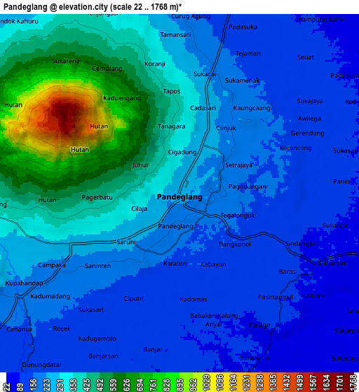 Zoom OUT 2x Pandeglang, Indonesia elevation map