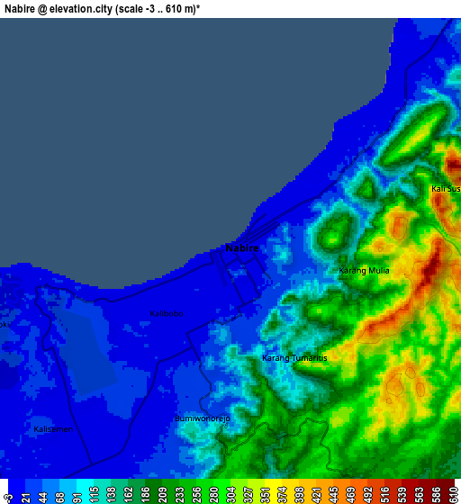 Zoom OUT 2x Nabire, Indonesia elevation map