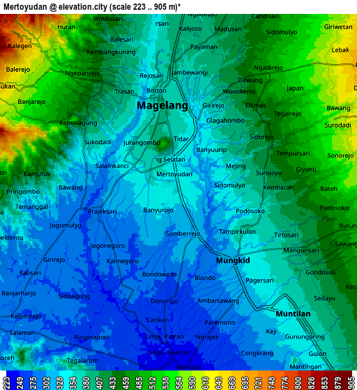 Zoom OUT 2x Mertoyudan, Indonesia elevation map