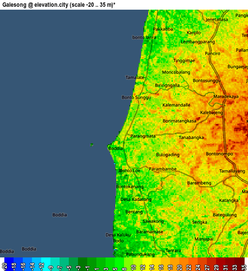 Zoom OUT 2x Galesong, Indonesia elevation map