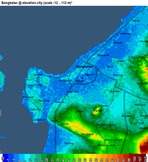 Zoom OUT 2x Bangkalan, Indonesia elevation map