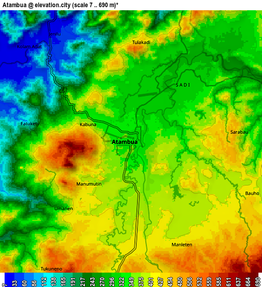 Zoom OUT 2x Atambua, Indonesia elevation map