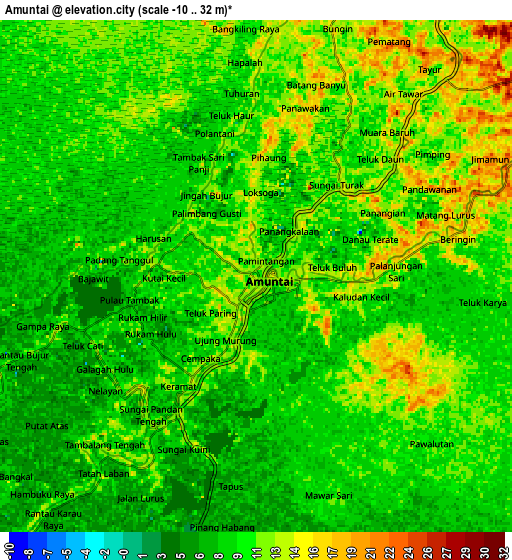 Zoom OUT 2x Amuntai, Indonesia elevation map