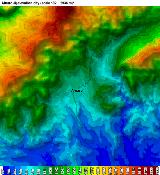 Zoom OUT 2x Ainaro, Timor Leste elevation map