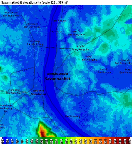 Zoom OUT 2x Savannakhet, Laos elevation map