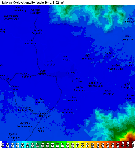 Zoom OUT 2x Salavan, Laos elevation map