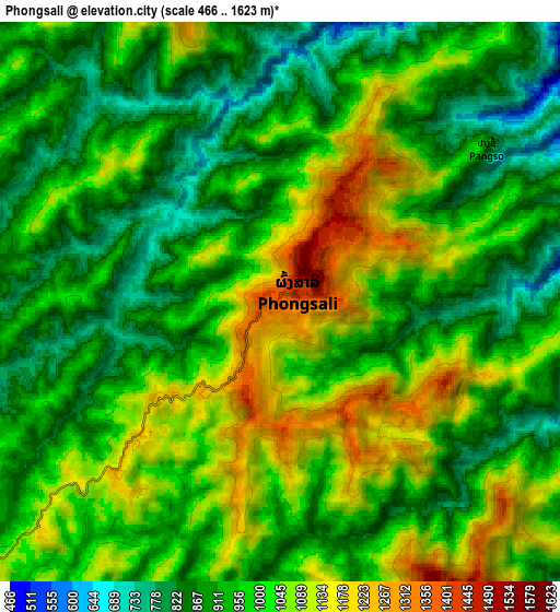 Zoom OUT 2x Phôngsali, Laos elevation map