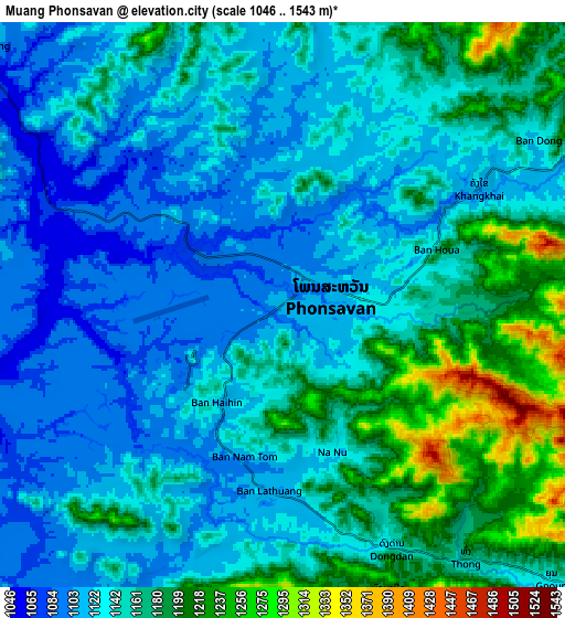 Zoom OUT 2x Muang Phônsavan, Laos elevation map