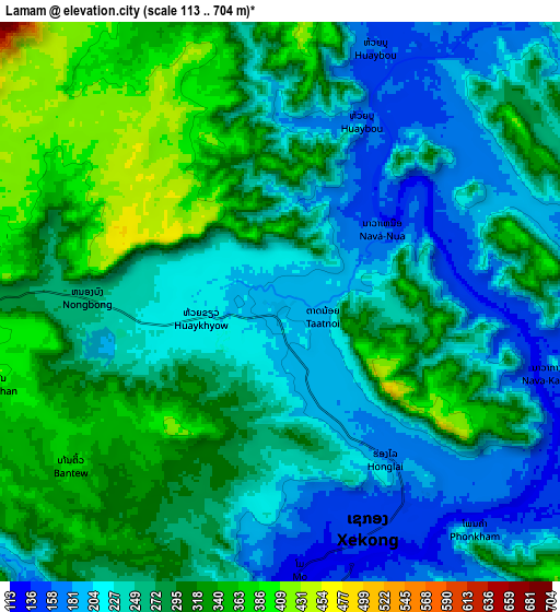 Zoom OUT 2x Lamam, Laos elevation map