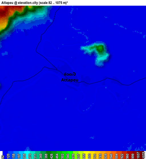 Zoom OUT 2x Attapeu, Laos elevation map