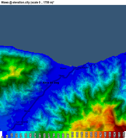 Zoom OUT 2x Wawa, Philippines elevation map