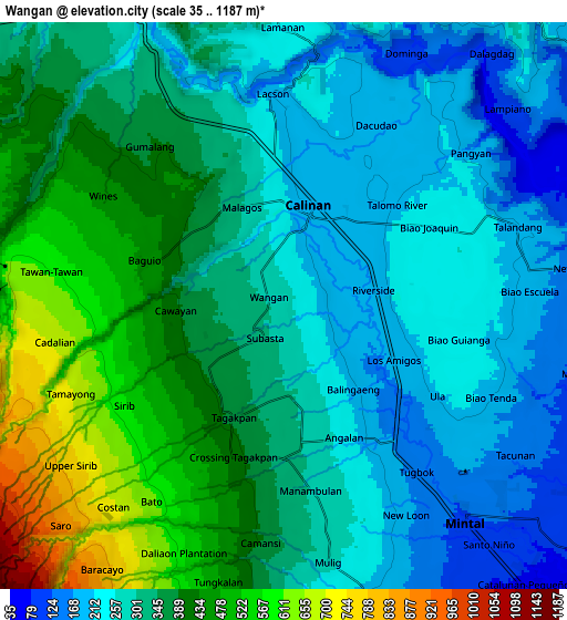 Zoom OUT 2x Wañgan, Philippines elevation map