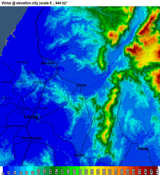 Zoom OUT 2x Vintar, Philippines elevation map