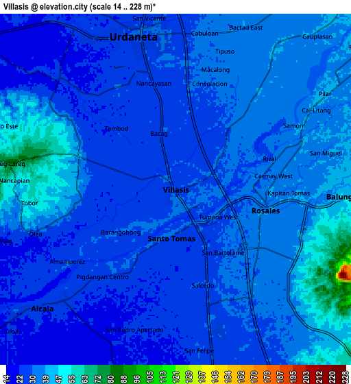 Zoom OUT 2x Villasis, Philippines elevation map