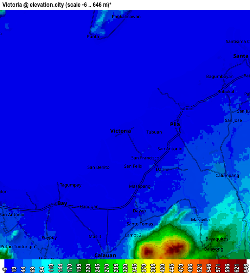 Zoom OUT 2x Victoria, Philippines elevation map