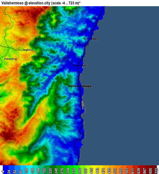 Zoom OUT 2x Vallehermoso, Philippines elevation map