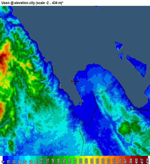 Zoom OUT 2x Uson, Philippines elevation map