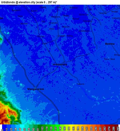 Zoom OUT 2x Urbiztondo, Philippines elevation map