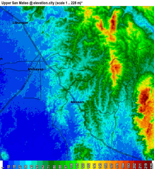 Zoom OUT 2x Upper San Mateo, Philippines elevation map