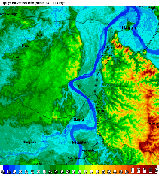 Zoom OUT 2x Upi, Philippines elevation map