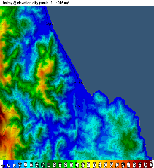 Zoom OUT 2x Umiray, Philippines elevation map