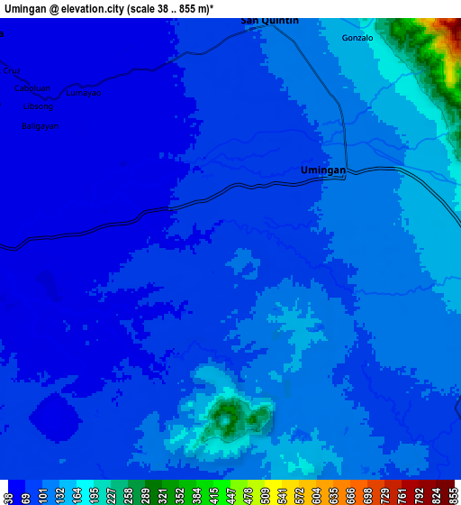 Zoom OUT 2x Umingan, Philippines elevation map