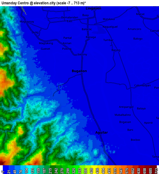 Zoom OUT 2x Umanday Centro, Philippines elevation map