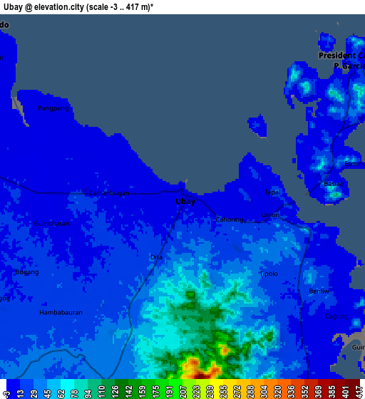 Zoom OUT 2x Ubay, Philippines elevation map