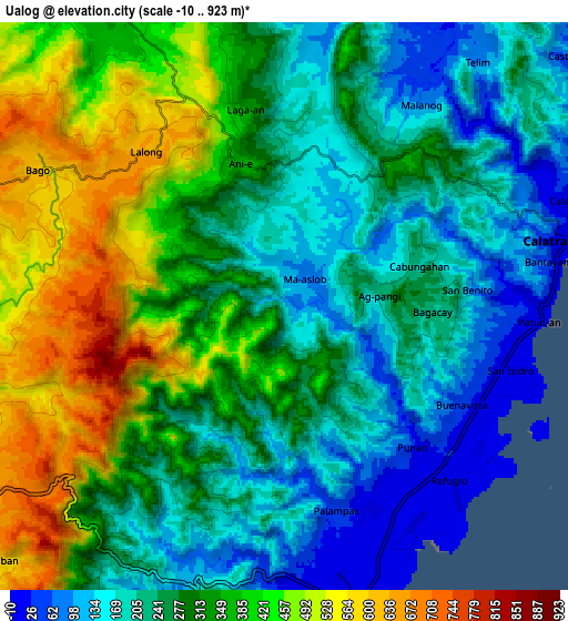 Zoom OUT 2x Ualog, Philippines elevation map