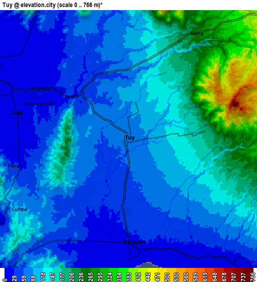 Zoom OUT 2x Tuy, Philippines elevation map