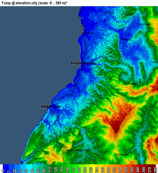 Zoom OUT 2x Tutay, Philippines elevation map