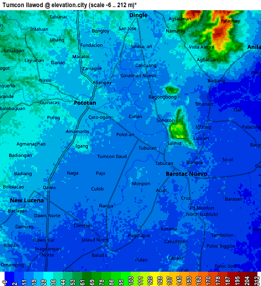 Zoom OUT 2x Tumcon Ilawod, Philippines elevation map