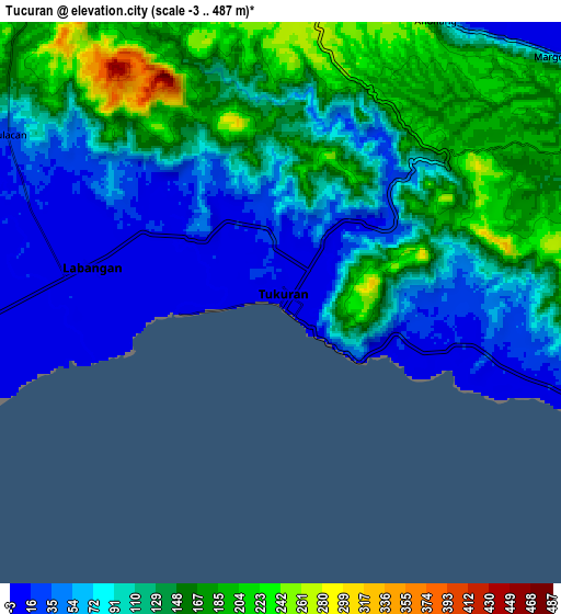 Zoom OUT 2x Tucuran, Philippines elevation map