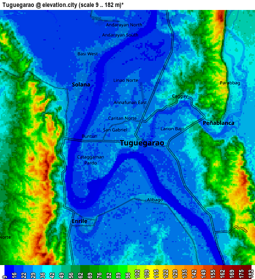 Zoom OUT 2x Tuguegarao, Philippines elevation map