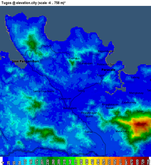 Zoom OUT 2x Tugos, Philippines elevation map