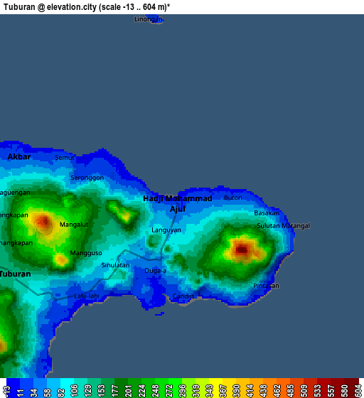 Zoom OUT 2x Tuburan, Philippines elevation map
