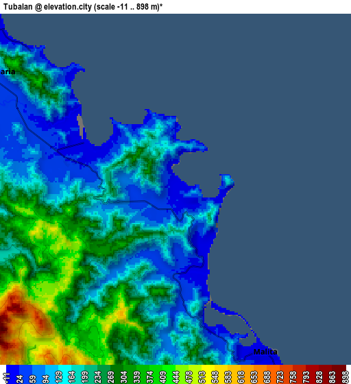 Zoom OUT 2x Tubalan, Philippines elevation map