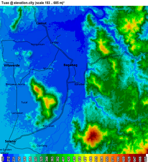 Zoom OUT 2x Tuao, Philippines elevation map