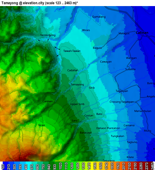 Zoom OUT 2x Tamayong, Philippines elevation map