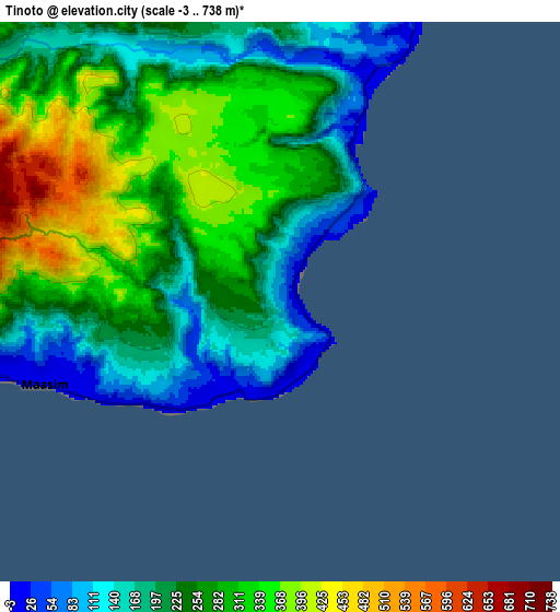 Zoom OUT 2x Tinoto, Philippines elevation map