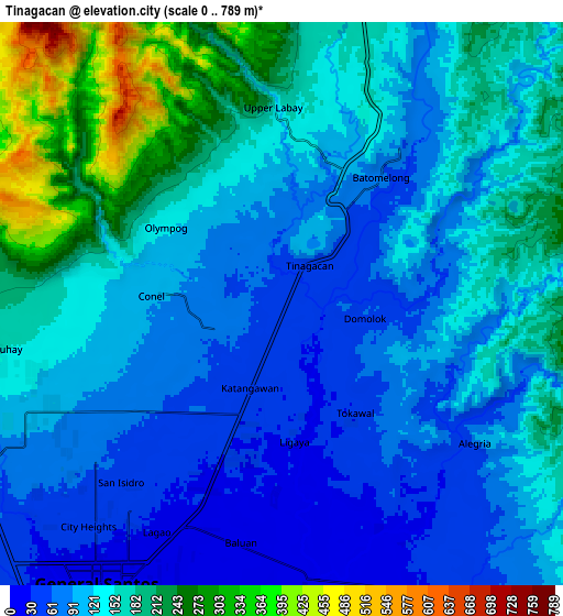 Zoom OUT 2x Tinagacan, Philippines elevation map