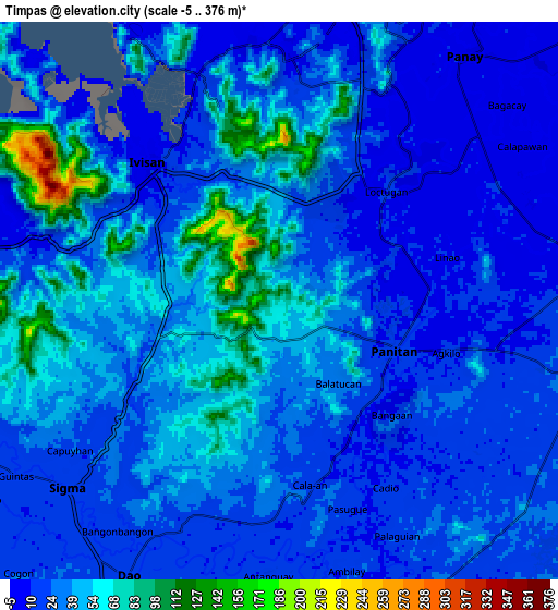 Zoom OUT 2x Timpas, Philippines elevation map