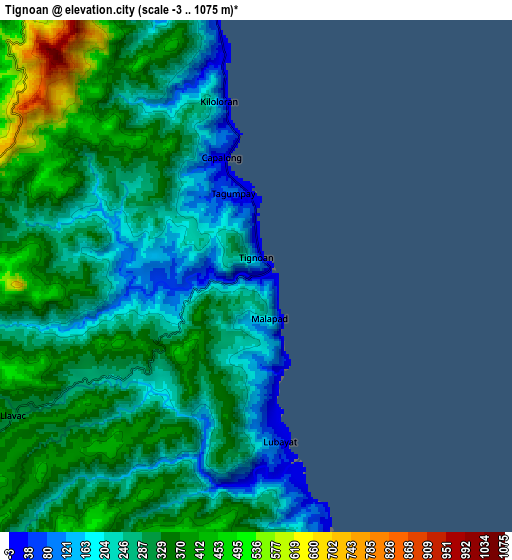 Zoom OUT 2x Tignoan, Philippines elevation map