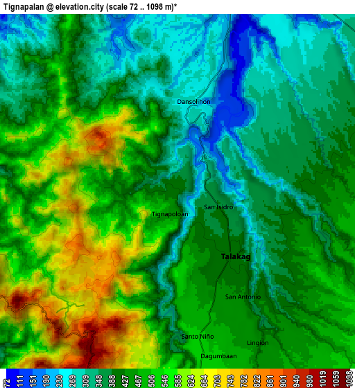 Zoom OUT 2x Tignapalan, Philippines elevation map