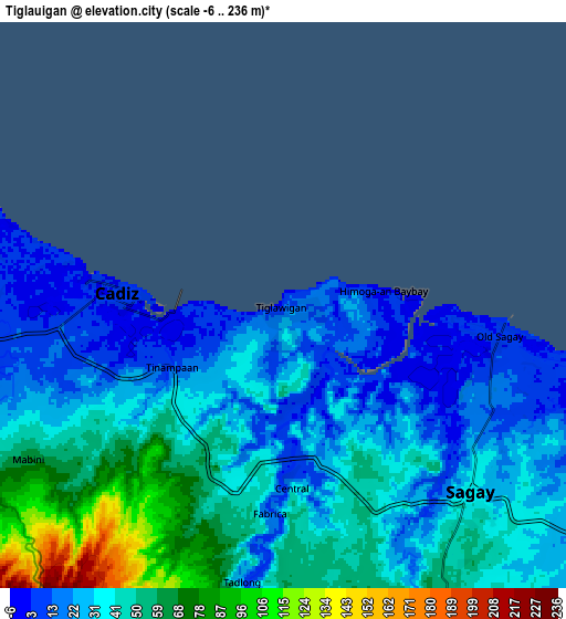 Zoom OUT 2x Tiglauigan, Philippines elevation map